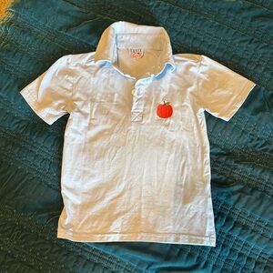 Light Blue Pumpkin Embroidered Polo— Toddler Boys